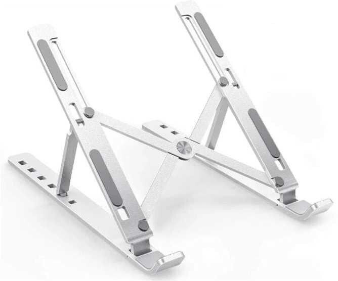 Viktarma Height Adjustable Lifter Portable Aluminium for Office (Original Aaks Solution) Woodybox_001 Aluminium Laptop Stand with Adjustable Height Compatible with 26 - 35 cm Laptops-image-13