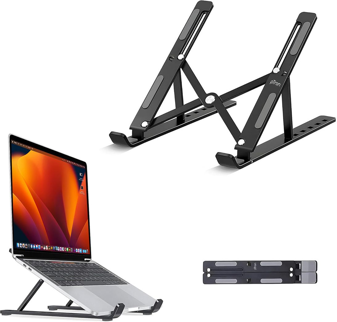 pTron DeskMate M1 DeskMate M1 Aluminium Desk Stand Laptop Stand with Adjustable Height Compatible with Universal Laptops-picture-23