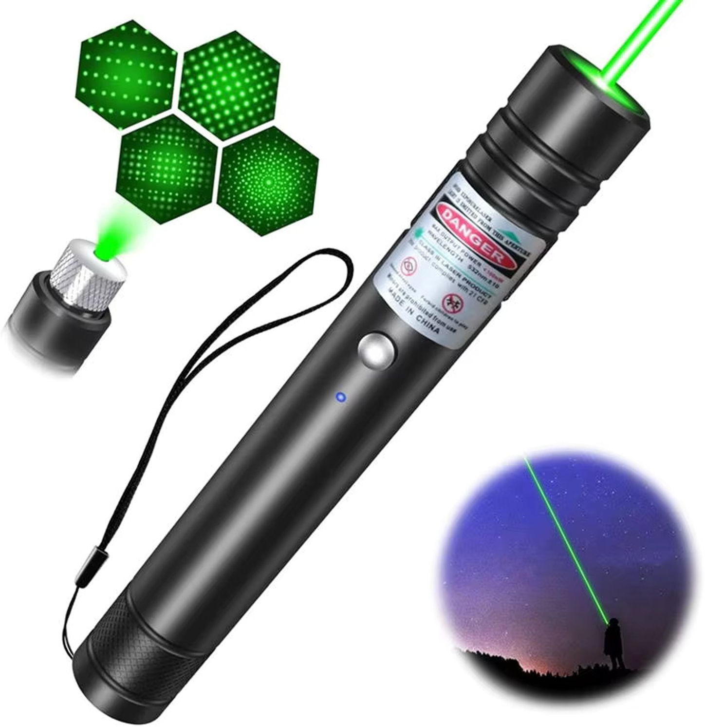 MOBIZAC Rechargeable Laser Pointer Light 1000nm Long Range Green Laser Light-image-6