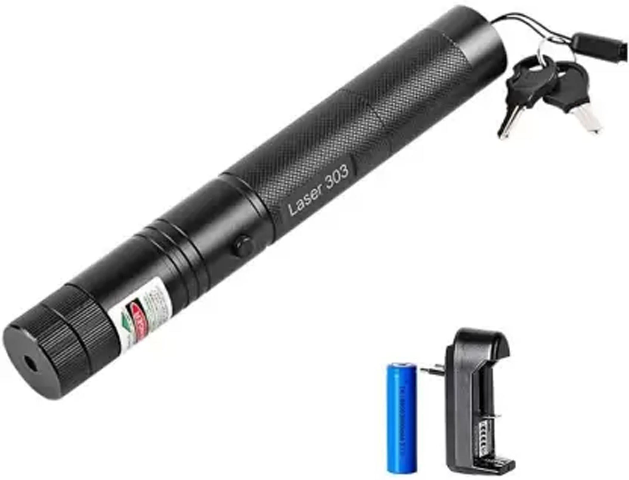 First Dot 5 in 1 Effect Green Beam Laser Light Rechargeable 303 Laser Pointer + Battery image 1