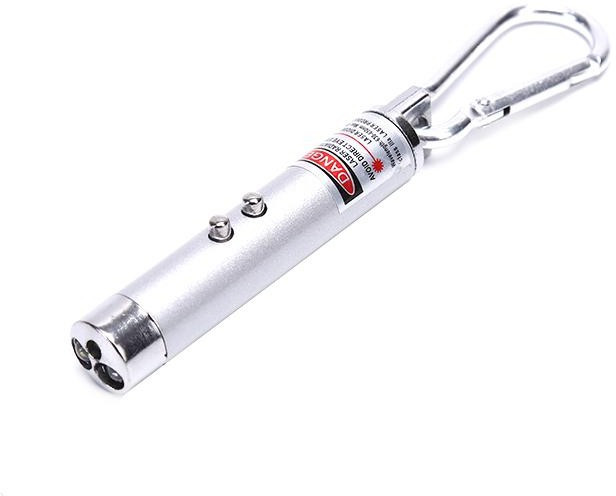 RECTITUDE Light Weight Pocket Size 3 in 1 Laser Pointer Light with Keychain, LED Torch image 1