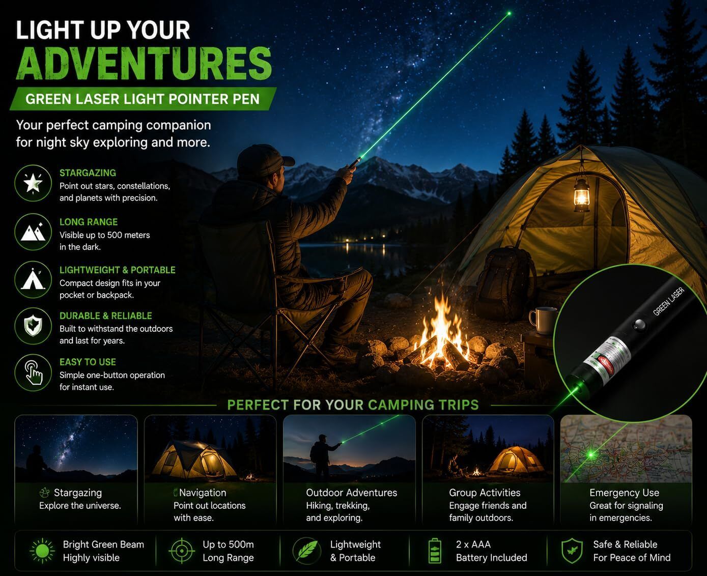 IMMUTABLE Ultra Powerful Green Laser Pointer Pen, 1000 FT Range wx5-picture-15