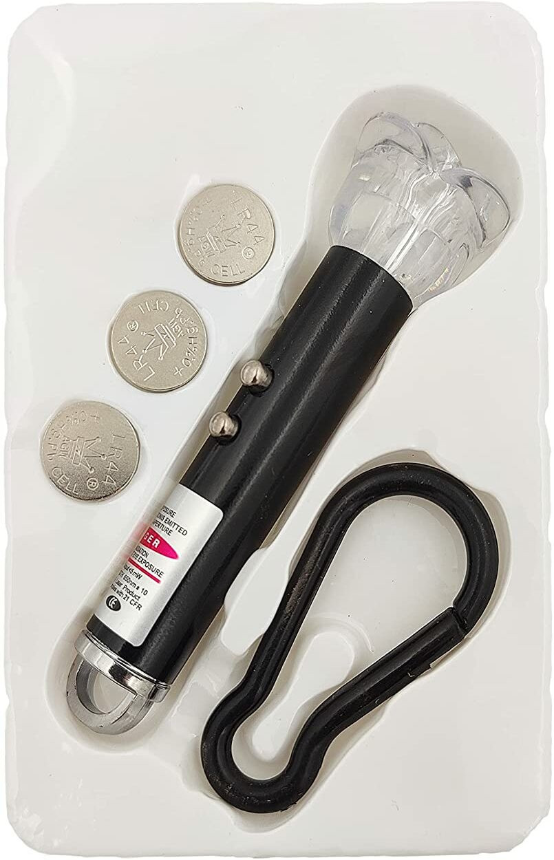 Naama 3in1 Laser Pointer, Laser Torch with Emergency Hazard LED Light & KeyChain Hook image 1