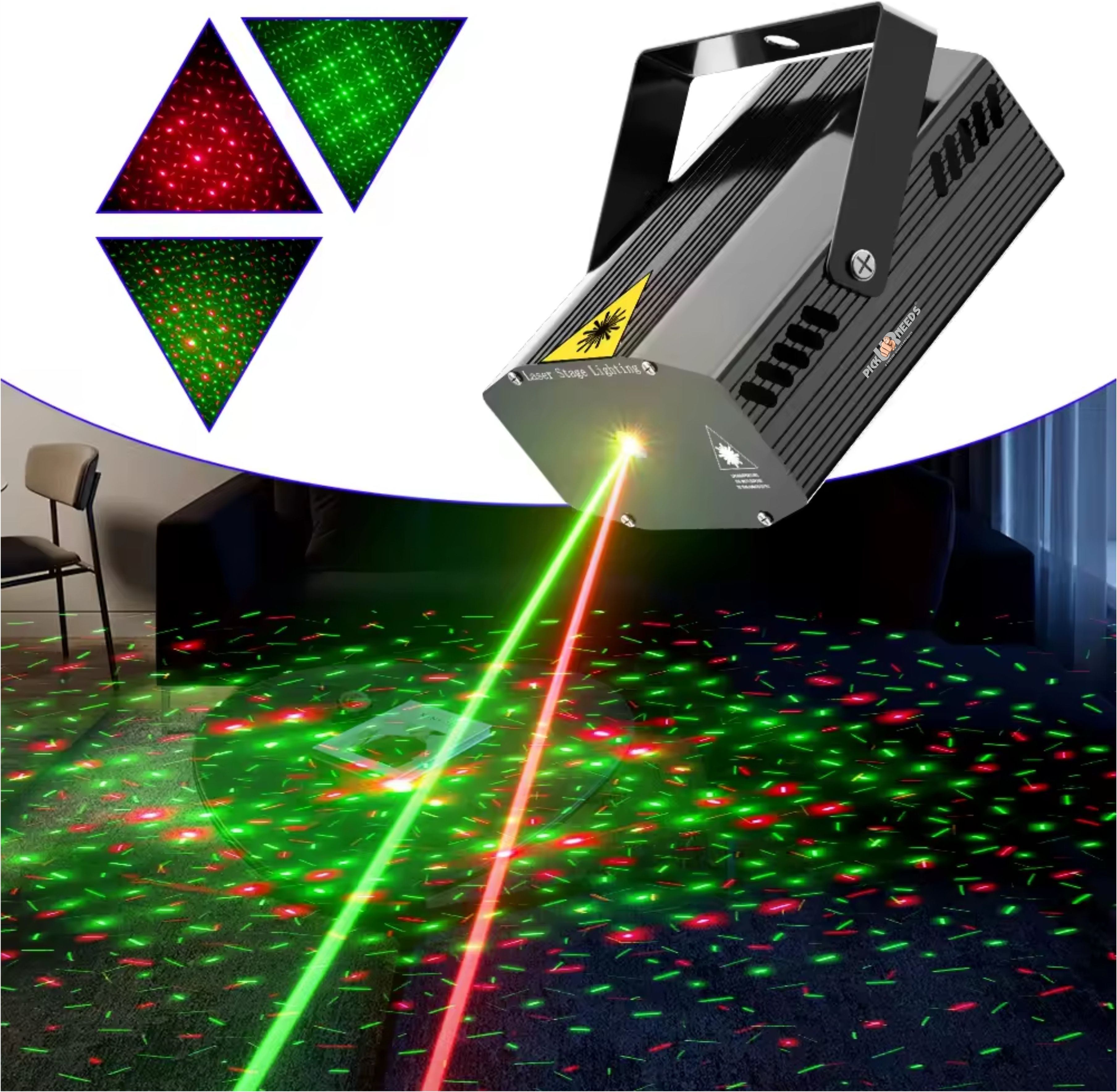 Pick Ur Needs Disco Laser 6 Mode Combination Light Sound Activated LED Blinker For Party Light-picture-42