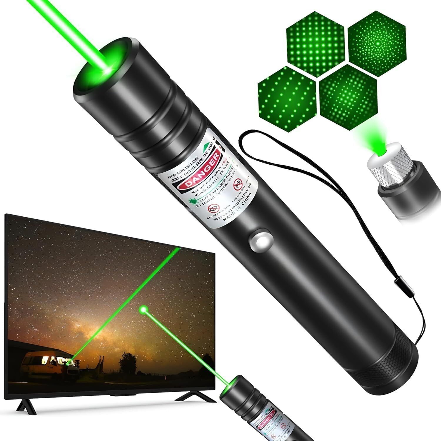 CLAPONE Green Laser Pointer Pen Ultra Powerful Rechargeable Ideal for Project Design-image-34