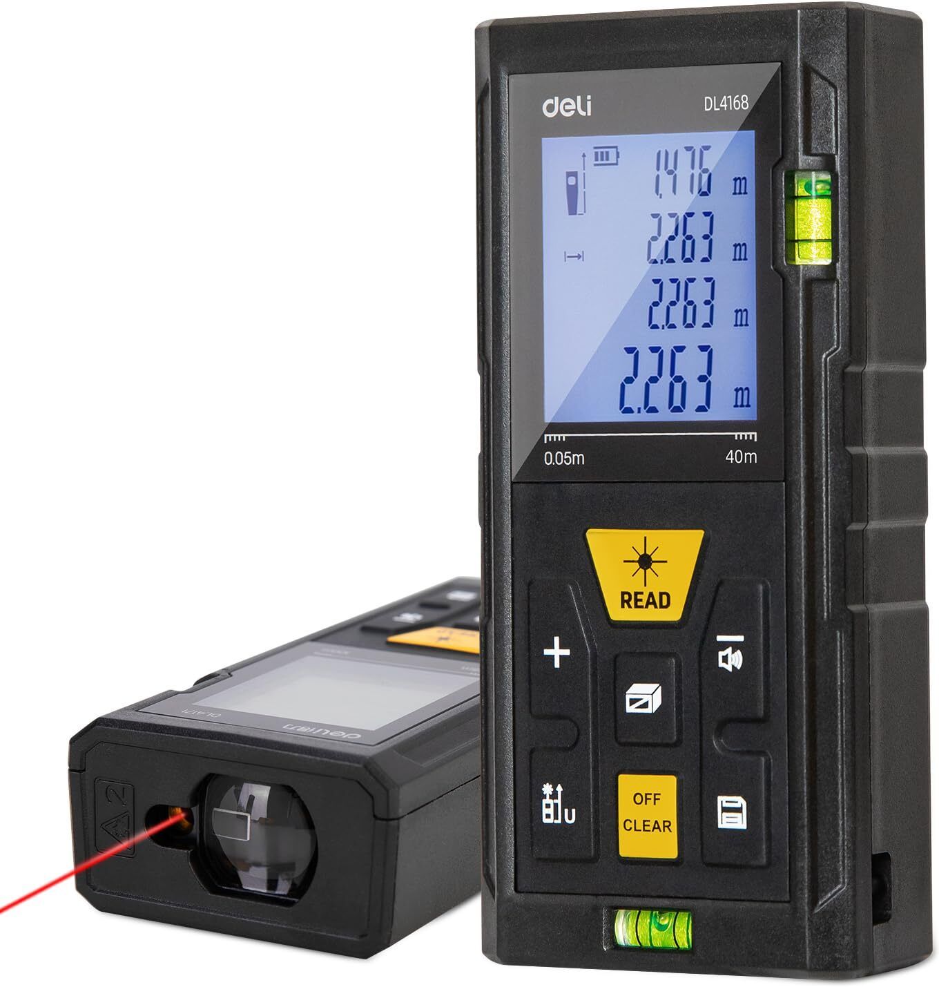 deli DL4168 3V Laser Distance Measure Up to 40M Range Continuous Distance Laser Range Finder-picture-18