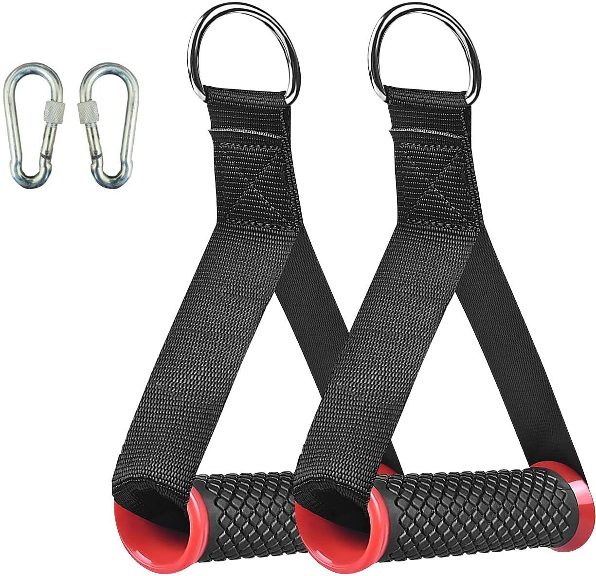 Exercise Gym Machine Handles for Cable Machines Style (Red & Black) Lat Pulldown