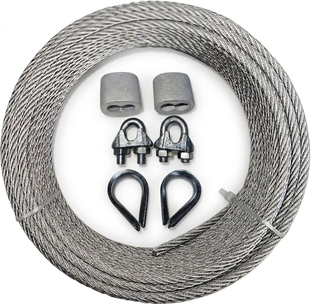 fit fusion Steel wire 20 meter 5mm, 2 U-lock, 2 Ferrul, 2 Eye lock Lat Pulldown-picture-10