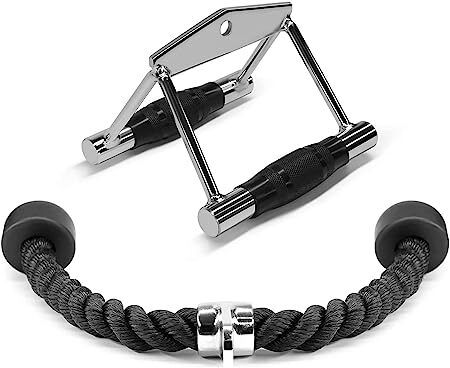 sports Solid Double D Row Handle Cable Attachment Anti Slip Handle tricep rope Lat Pulldown