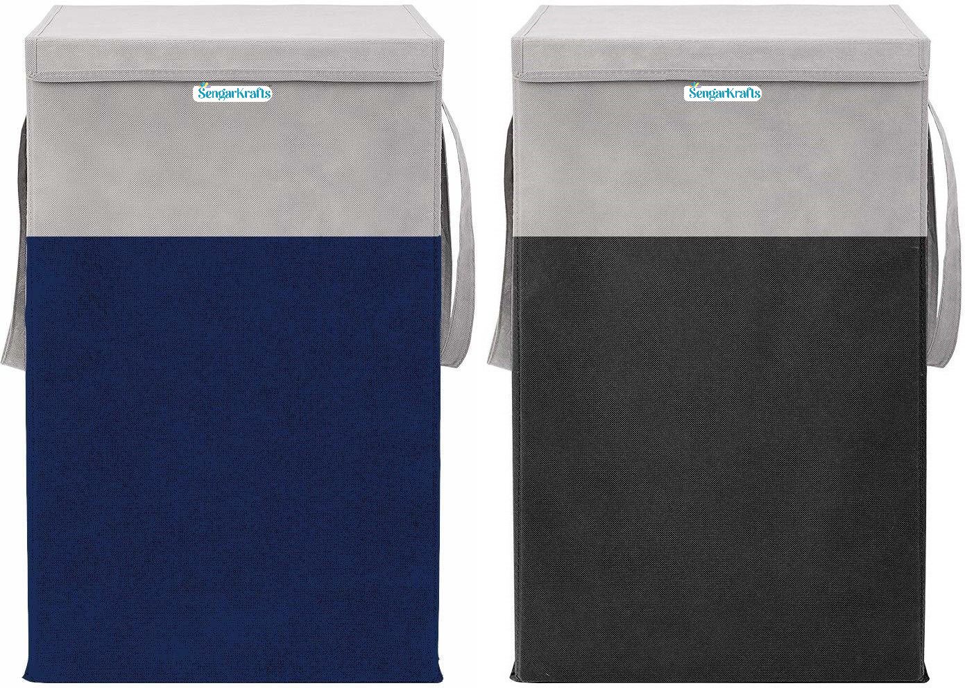 75 L Blue, Black Laundry Basket