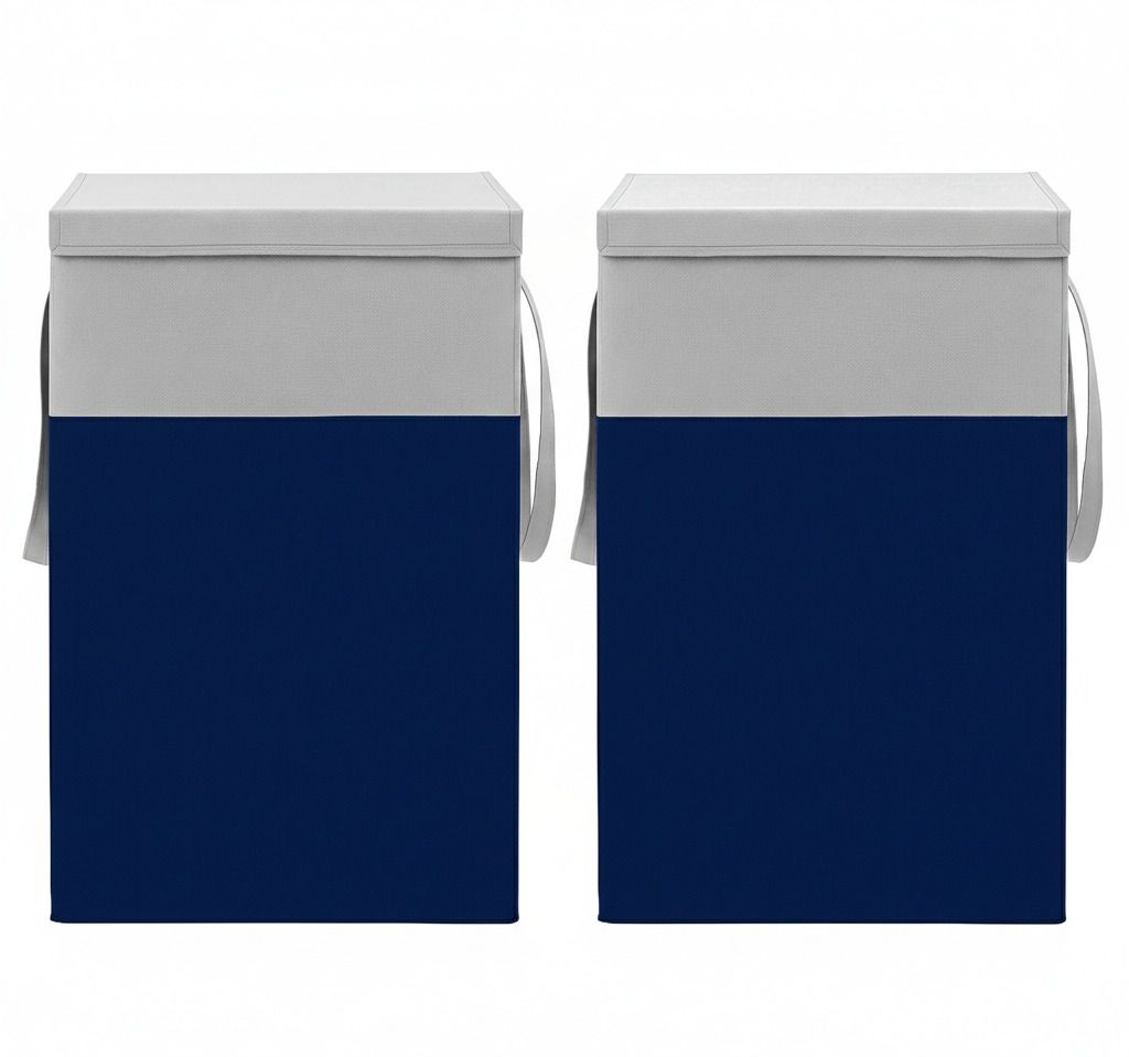 75 L Grey, Blue Laundry Basket-image-9