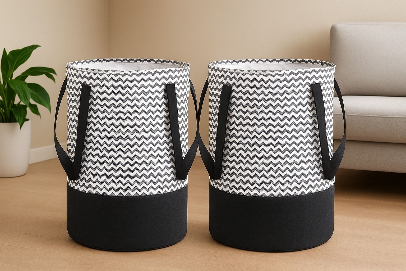 wonstiar 45 L Black, White Laundry Bag-picture-14