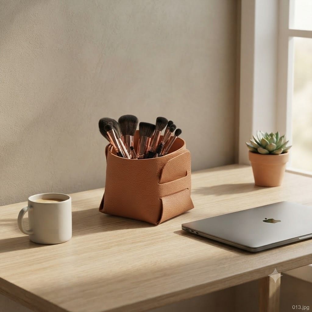 Polyester Stylish Desk Organizer for Office, Study Table & Vanity Storage Basket-image-16