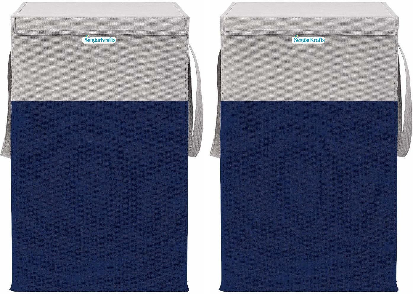 75 L Blue, Grey Laundry Basket