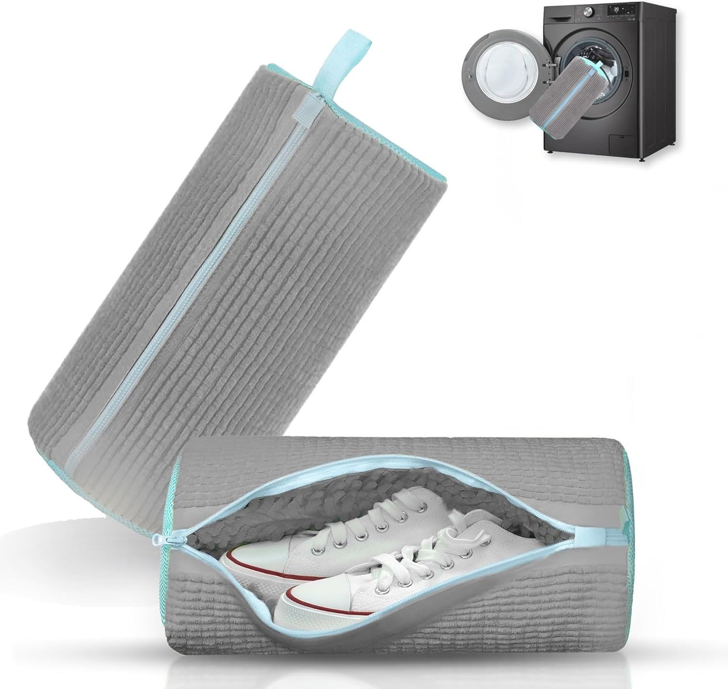 2Pcs Shoe Washing Bags for Machine , Laundry Bags with Secure Zipper Laundry Trolley-image-16