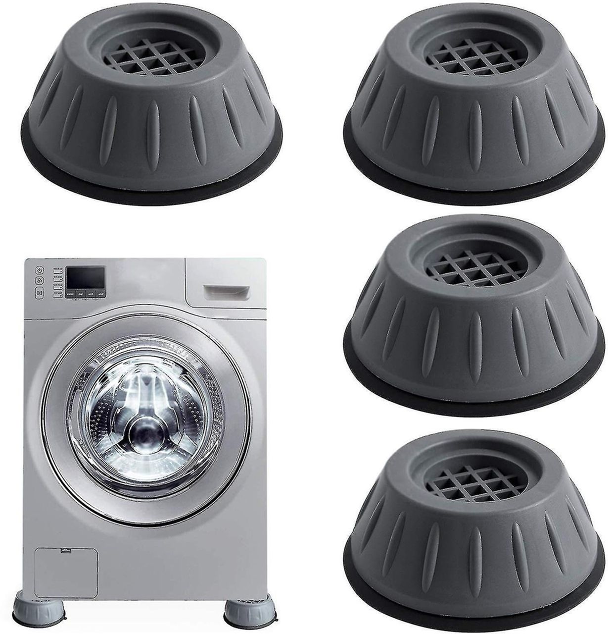 Anti Vibration Pads – 4 Pcs for Washing Machine & Appliances Laundry Trolley-image-12