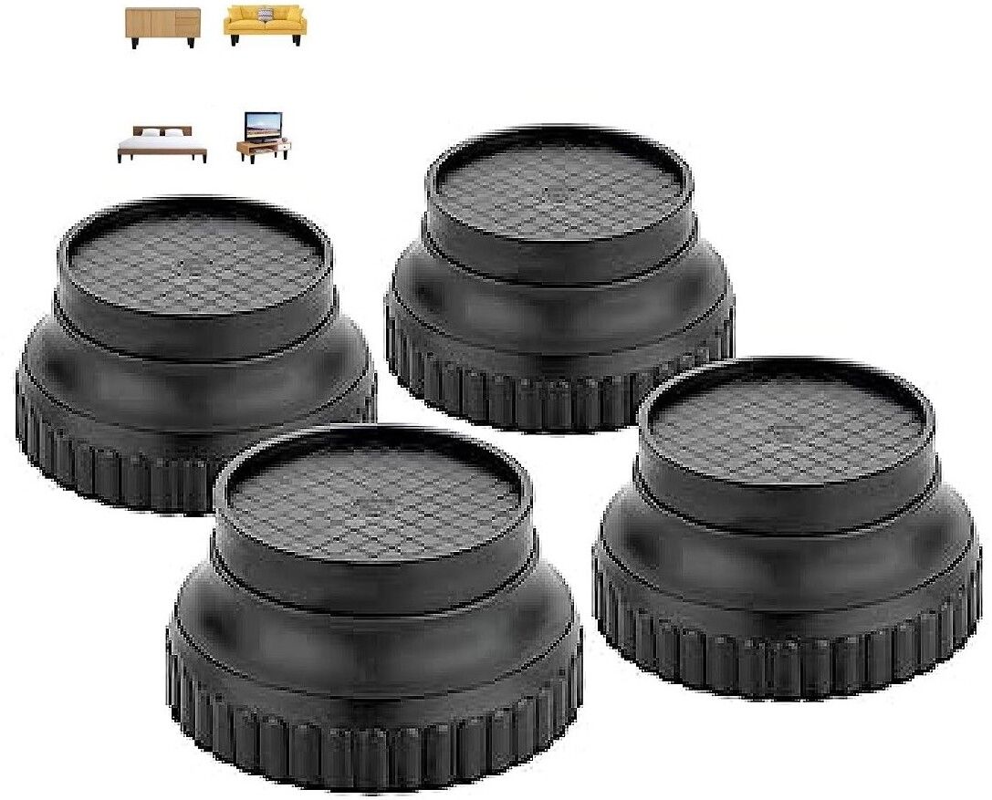 4 pieces round plastic legs,foot and stand for wardrobe, sofa, (4pc set) laundry trolley