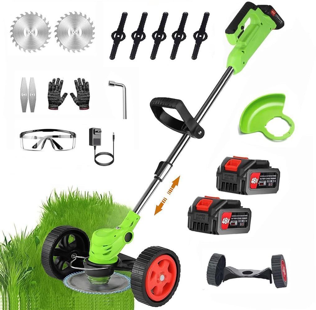 zinsy Grass Cutter Weed Wacker machine Electric Grass Cutter Machine for Garden, Lawn Mower & Weed Trimmer Battery & AC Adapter Push Lawn Mower-picture-27
