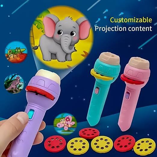 3 Slide Flashlight Projector Torch for Kids Projection Light Toy-image-49