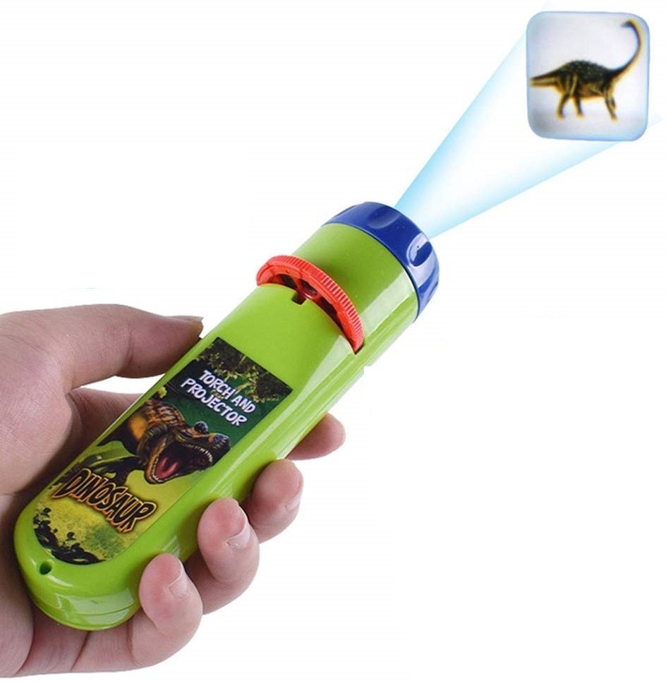 white popcorn Mini Projector Torch Slide Flashlight Light Dinosaur-picture-14