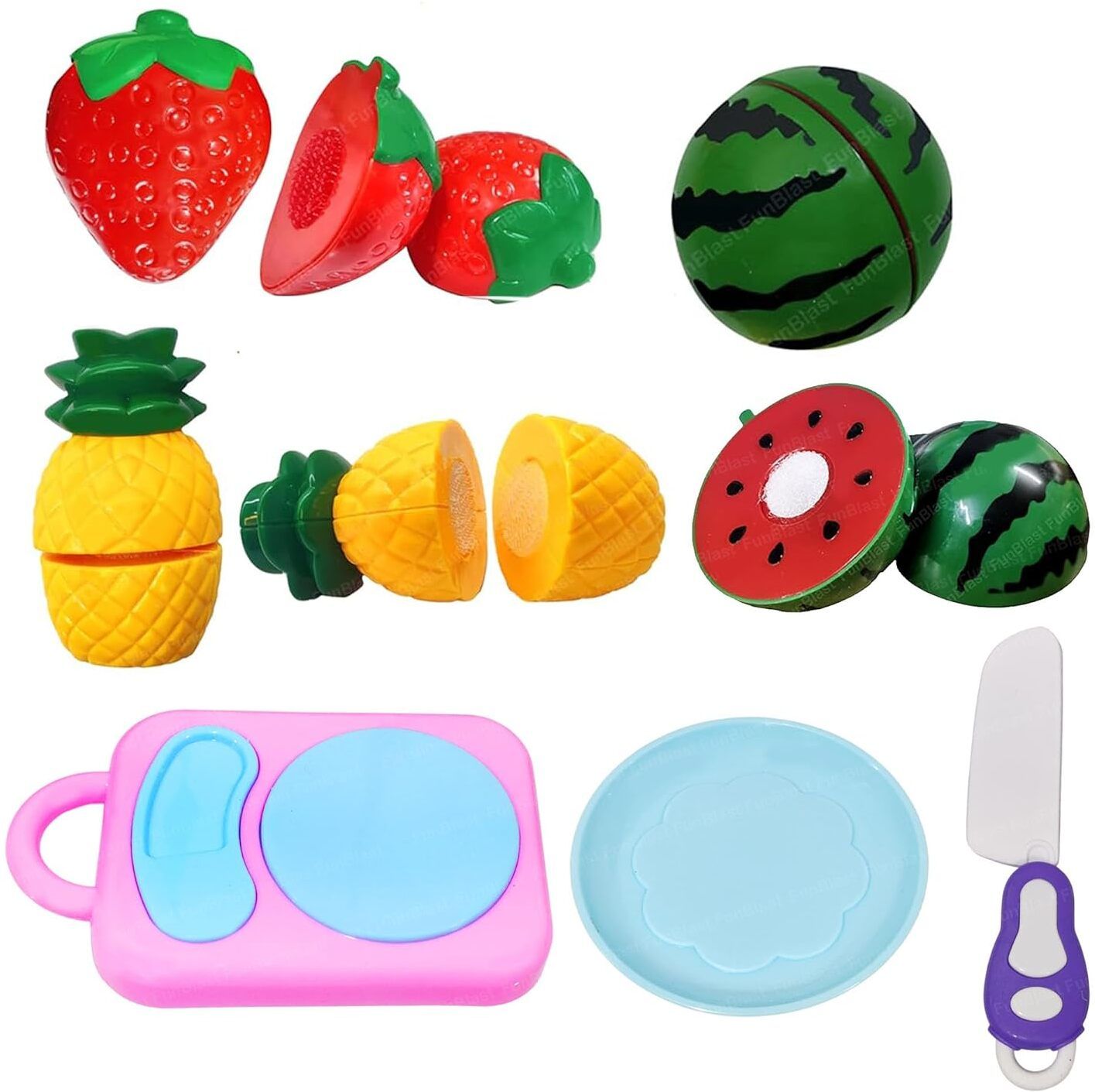 funblast Realistic Fruit Toy for Kids, Kids Toy with Chopping Board & Knife - Girls Prete-picture-44