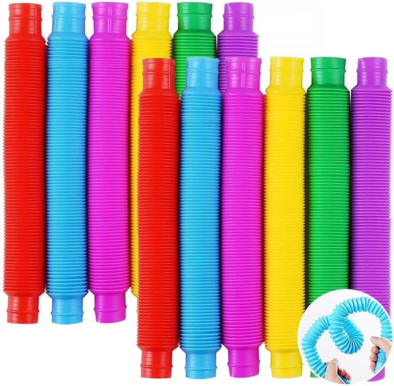 delrin Pack 12 Pop Tube Toy Fidget Pull, Stretch & Bend Sensory Toys for Kids & Adults-picture-13