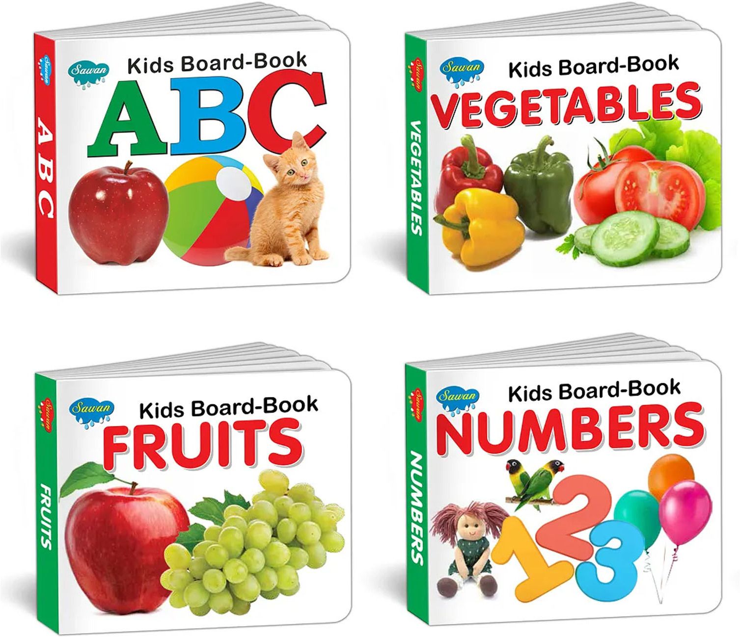 Hot Sale Learning Alphabets Fruits Vegetables Numbers Kids Baby Books Set-image-17