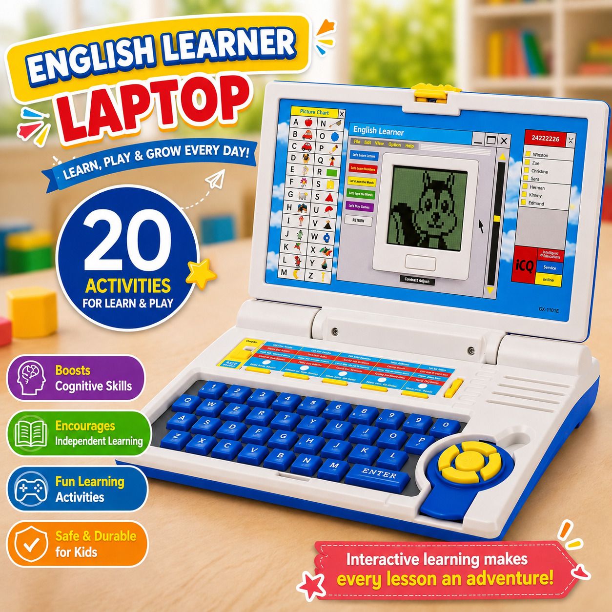 sellatorium Educational Laptop Computer Toy with Mouse for Kids Above 3 Years-picture-13