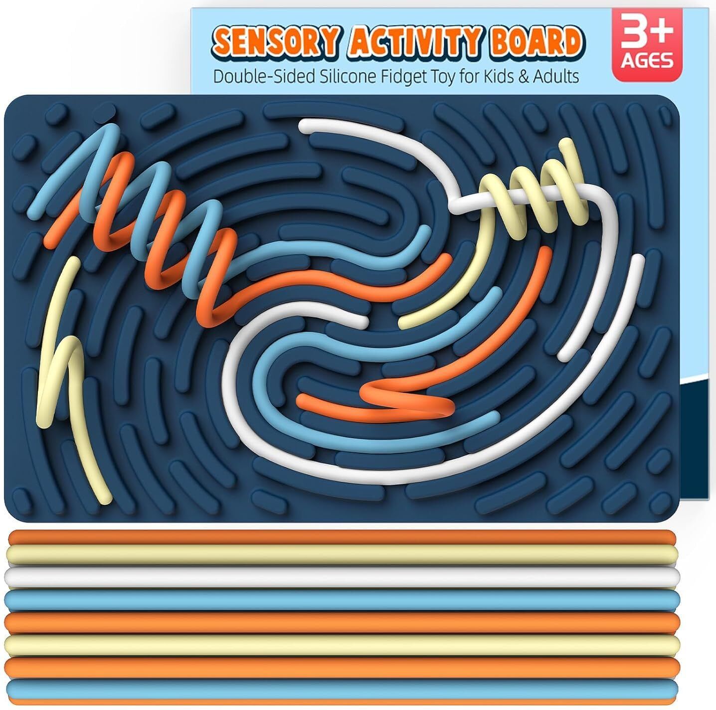 Sensory Activity Board Silicon Fidget Maze Toy for Kids Stress Relief Travel Toy-image-26