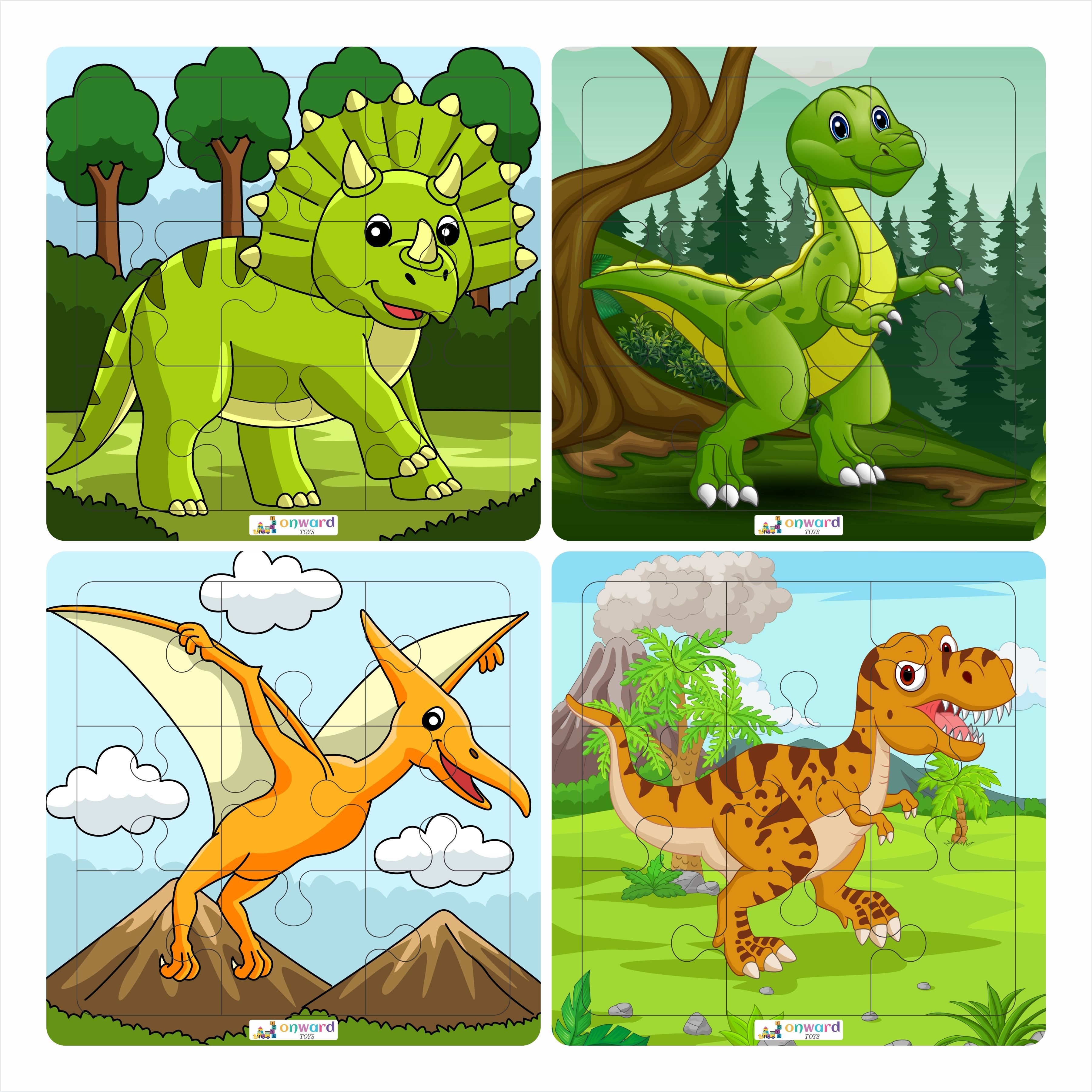 himanshu tex 9 pcs wooden Jigsaw Puzzles of dinosaur for Children (Pack of 4) (36 Pieces)-picture-37