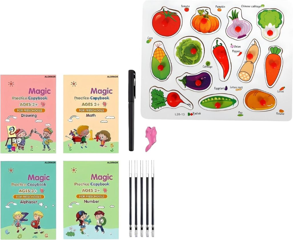 alornor Magic Practice Set Vegetables Educational Learning Boards-l266-picture-24