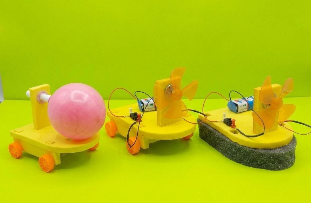 erhindia DIY 3 in 1 Balloon Powered Car Wind Powered Boat Air Energy STEM Kit-picture-31
