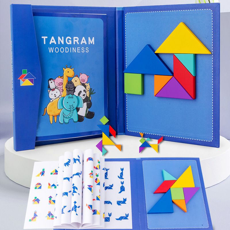 nafhotoz Kids Foldable Puzzle Book – Magnetic Tangram Wooden Set-picture-26