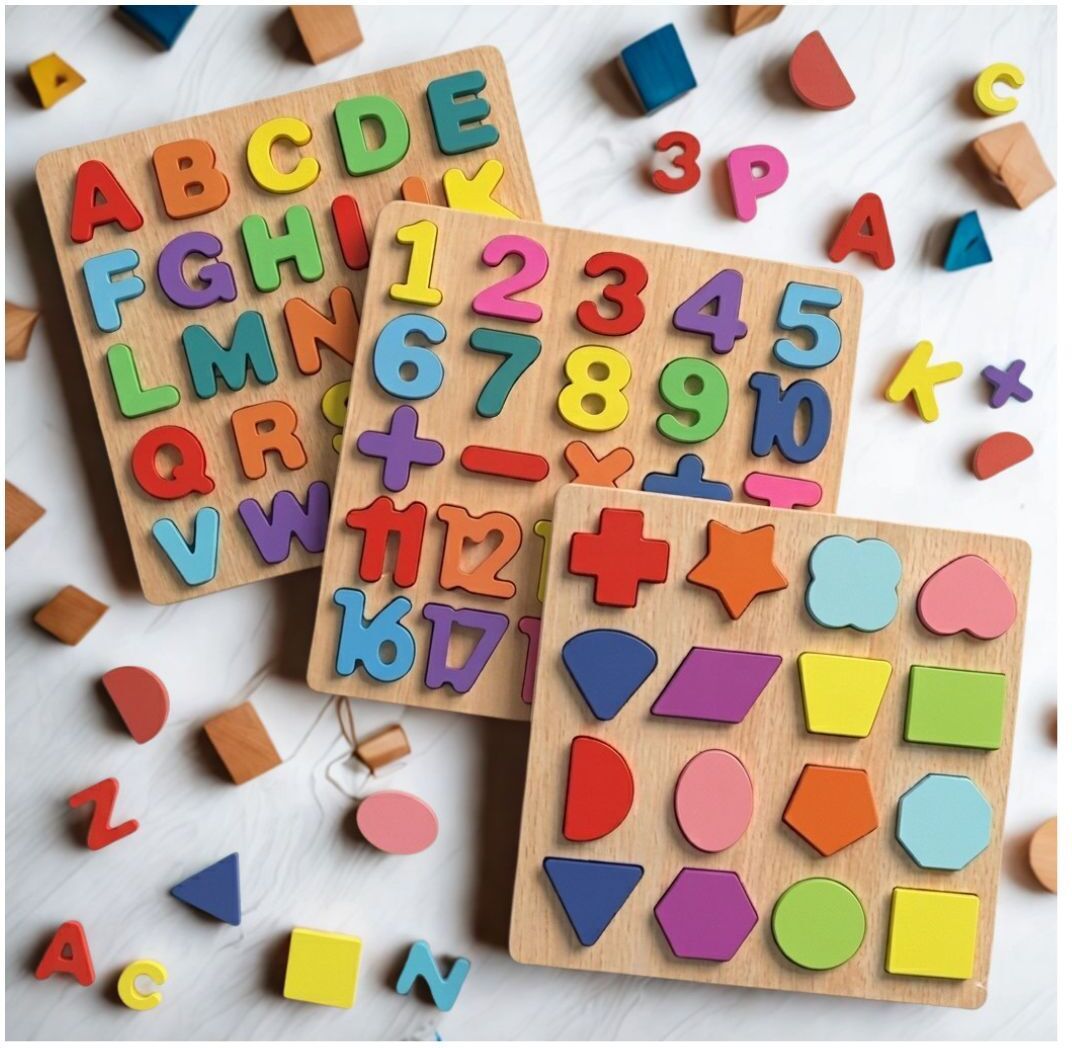 Educational Wooden Puzzle Board for Kids Alphabet Number Shape Activity B1T715-image-18