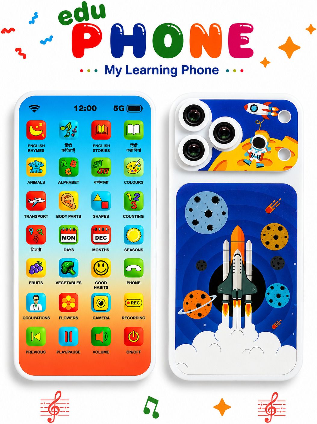 livora Edu Learning Phone Toy for Kids 2+ with 28 Activities, Sound & Light Educational-picture-1