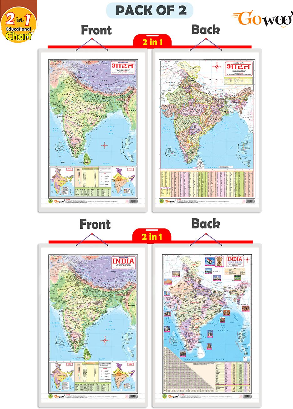 go woo Packof2|2IN1INDIAPOLITICAL&PHYSICALMAPINENGLISHPOLITICAL&PHYSICALMAPINHINDIChart-picture-33