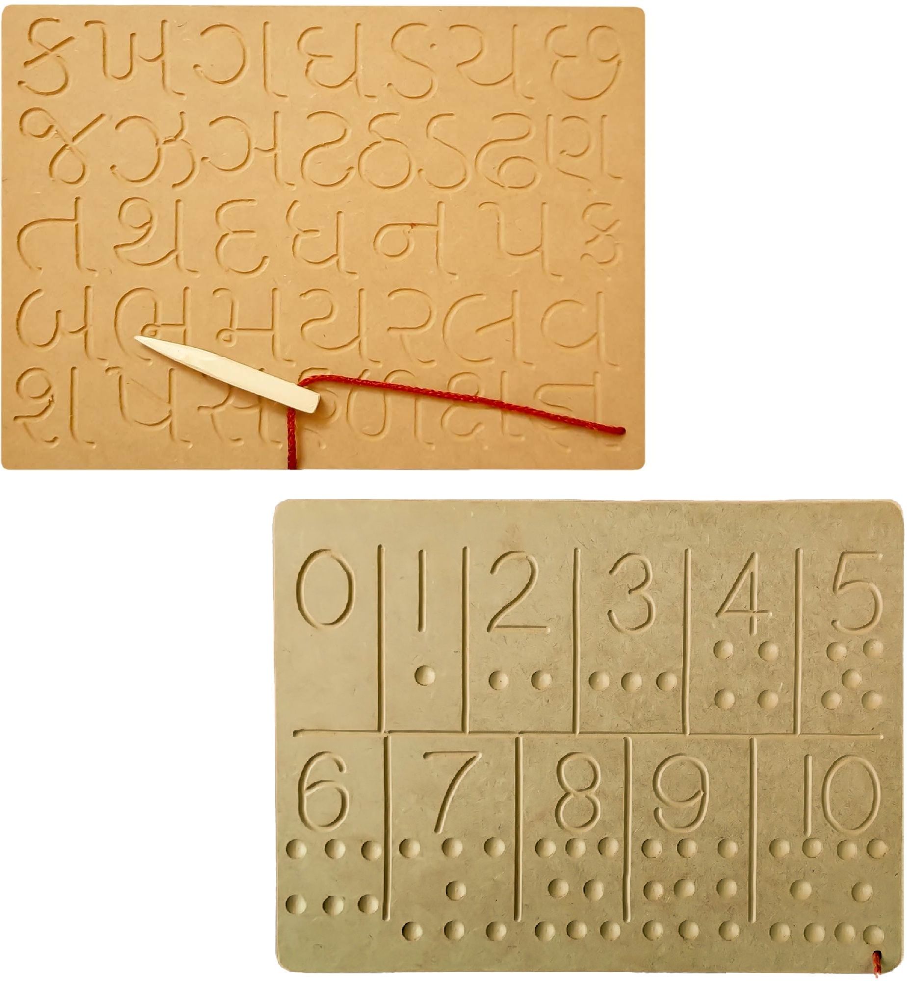 rewashree craft world Wooden Tracing Board for Kids (0-10 Number & Gujarati Ka Kha) (Set of 2)-picture-25