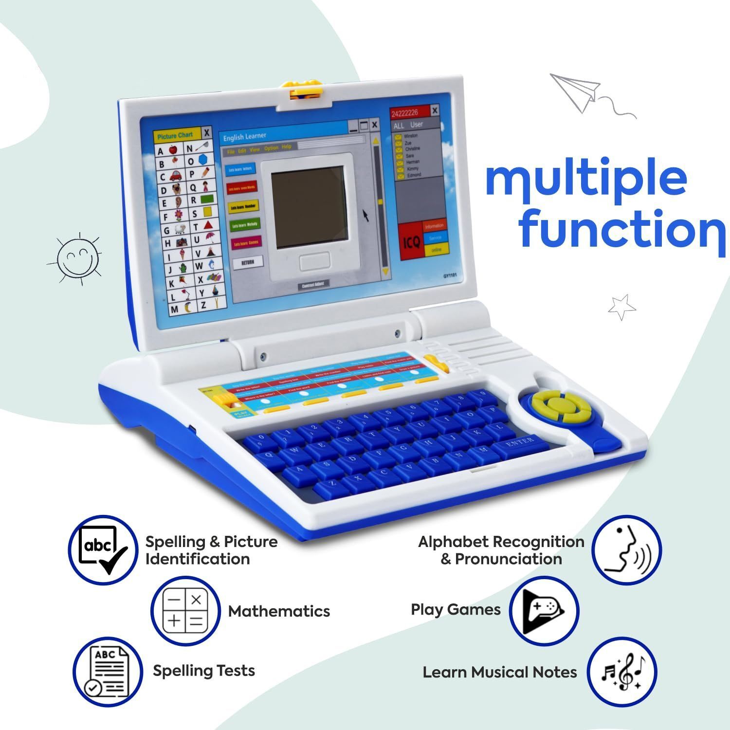 Educational Laptop for Kids with Mouse 20 Fun Computer Activity Learning Toy-image-35