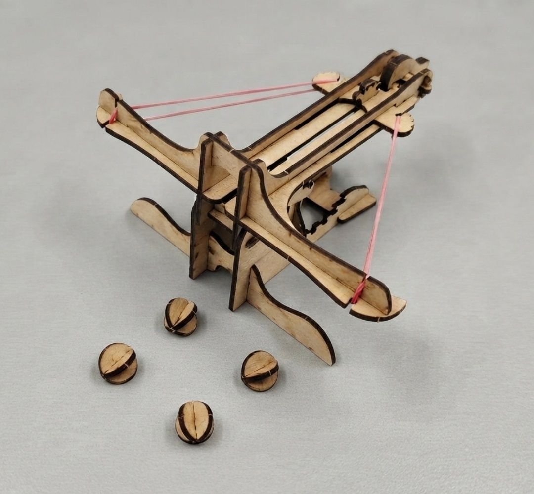 erhindia DIY Wooden Catapult Ballista Shooter Toy Working Model STEM Project Kit-picture-33