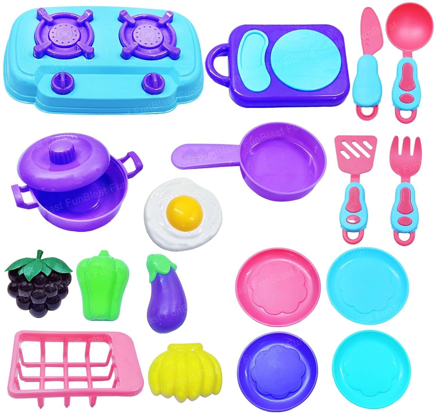 Kitchen Play Set Toys for Girls -19 Pcs Portable Cooking Kitchen Play Set-image-18