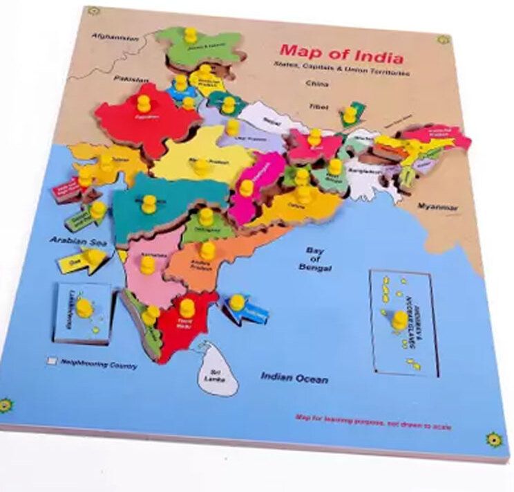 childgossip 100% New Arrival Wooden Map Of India Educational Puzzle For Children-picture-20