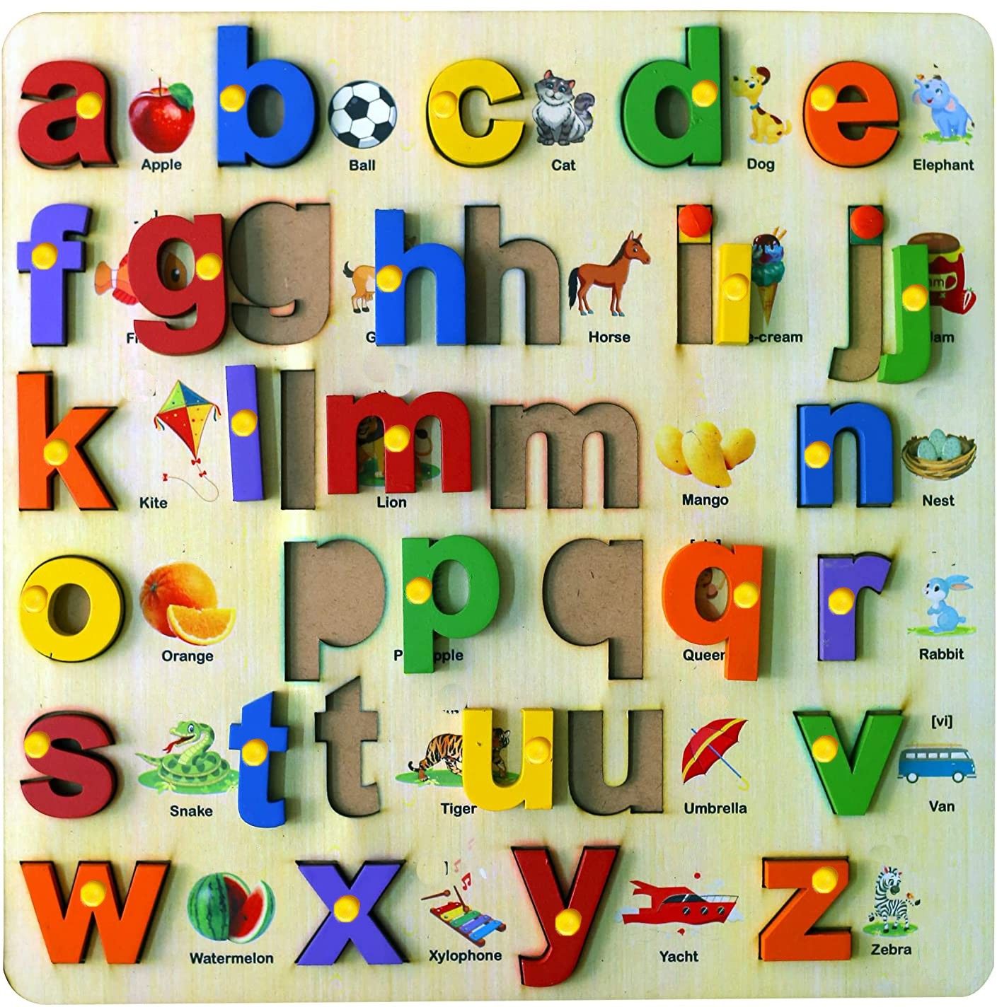 shalafi Educational Learning Small Letters Toy for Preschool Kids Alphabet Board Puzzles-picture-24