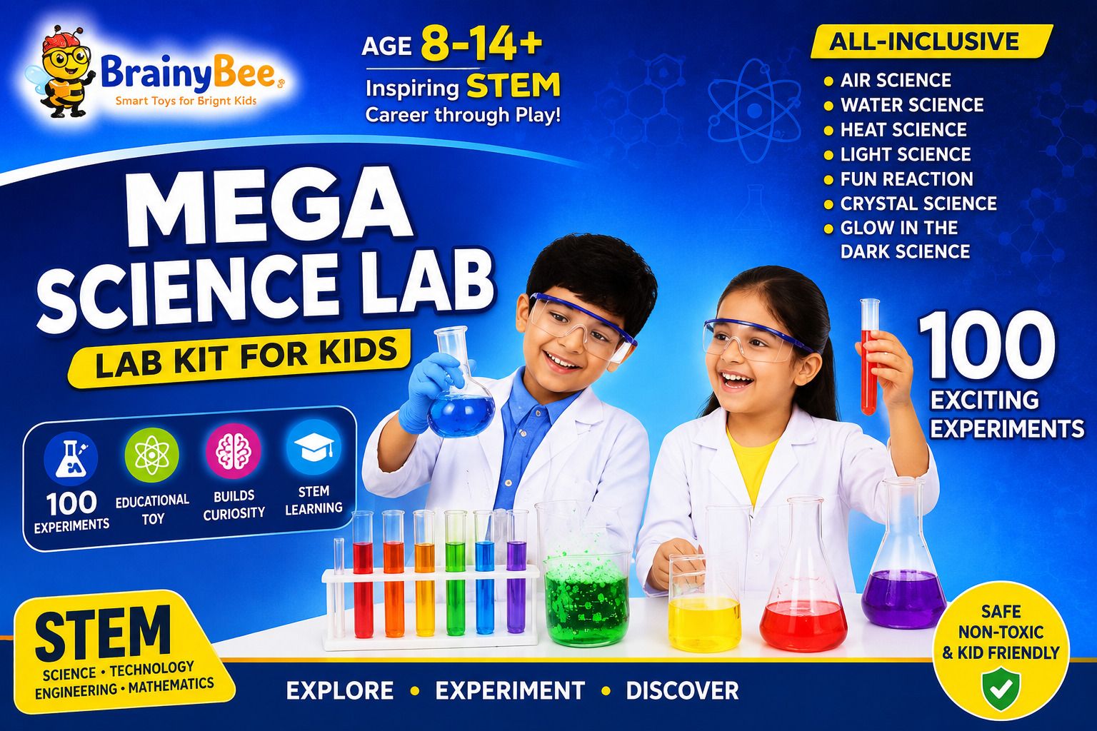brainybee Kids Science Lab Experiment Kit with Test Tubes |Chemistry Activity Set-picture-23