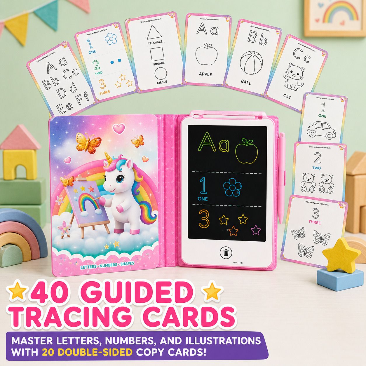 anvika's LCD Writing Tablet for Kids with 20 Practice Cards (40 Activities)-picture-12