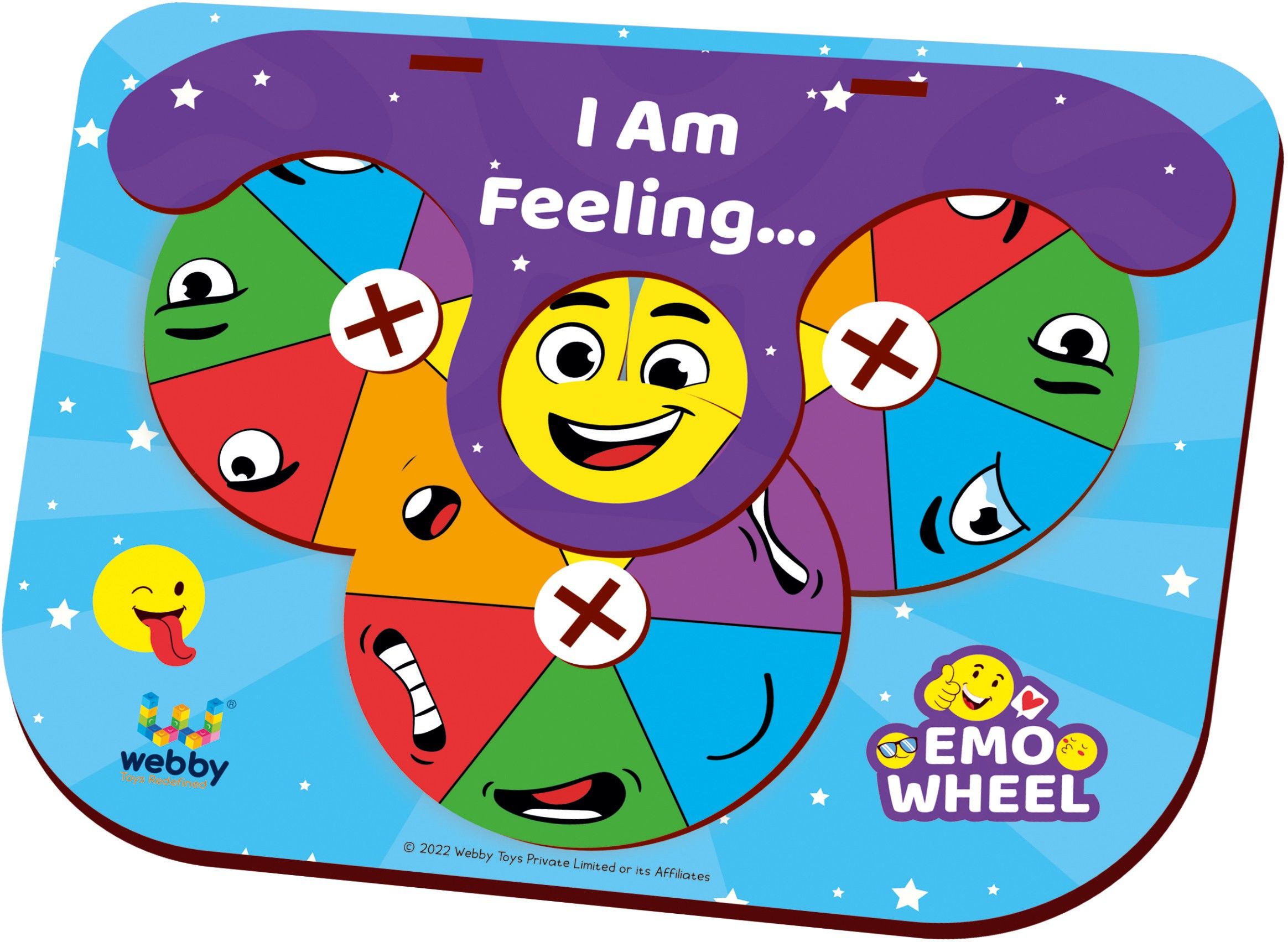 webby Wooden Emotion Wheel-Rotate The Wheel & Show Your Emotion Learning Toy for Kids-picture-18