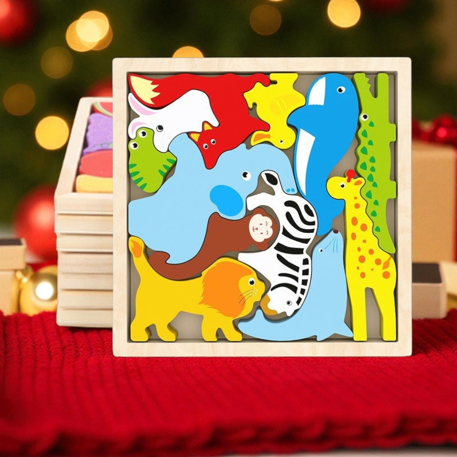 Multicolor Wooden Animal Puzzle – Fun & Educational Toy for Kids W3-image-33