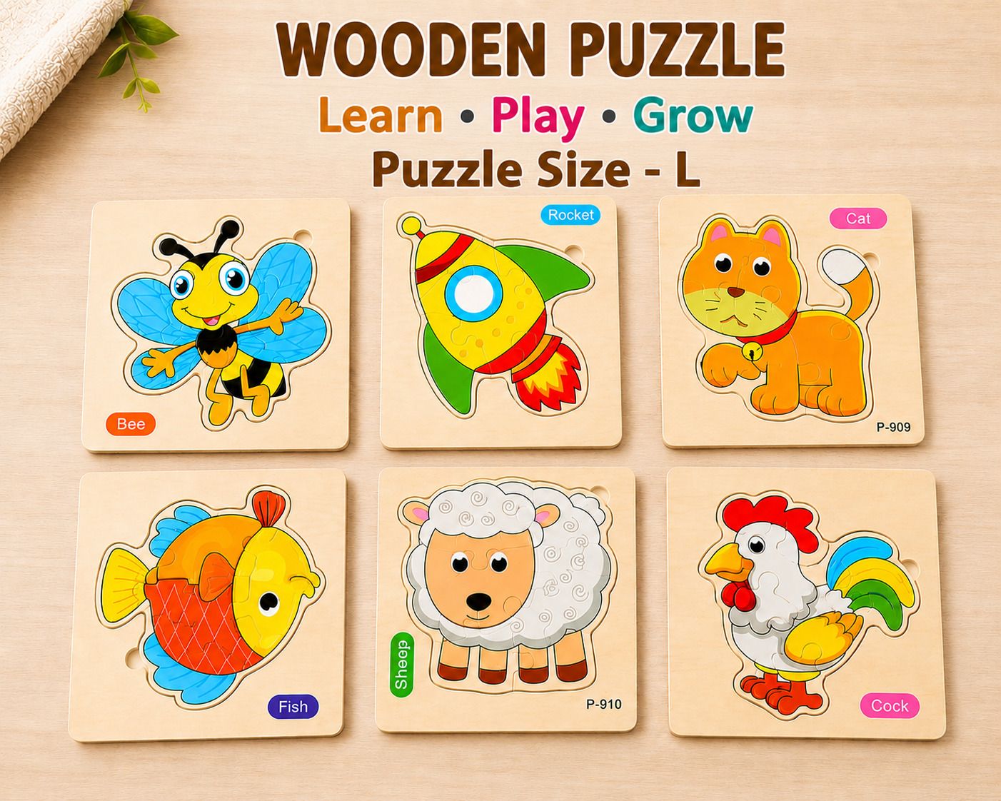 pgi Wooden Educational Puzzle Board for Kids | Animal, Vehicle & Other Learning Toy-picture-41