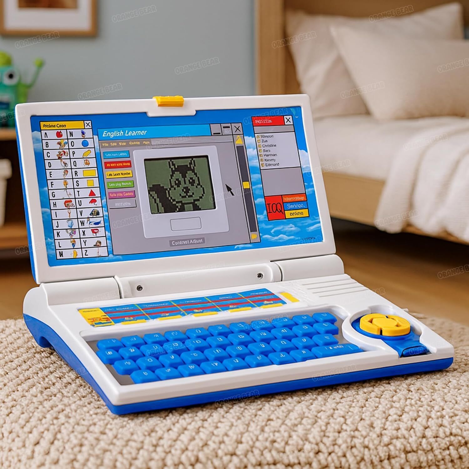 nickspool Orange Bear Kids Educational Laptop Toy with Mouse-picture-19