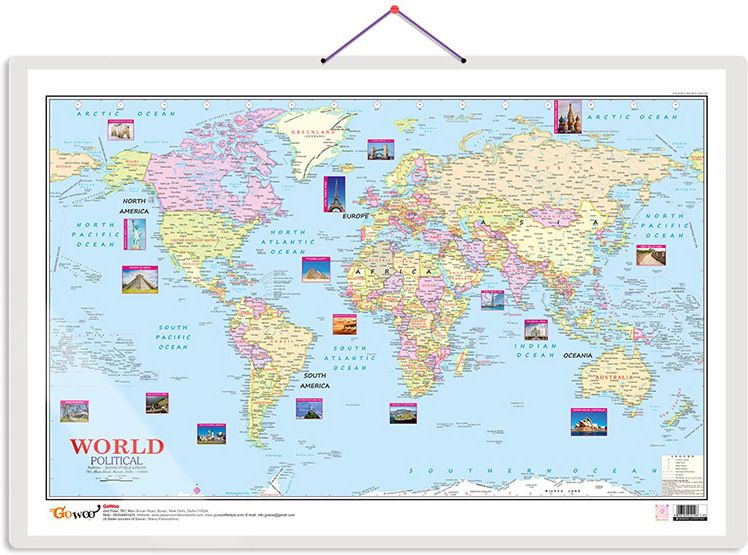 World Political Map Charts with Big font and Dust resistant Lamination-image-18