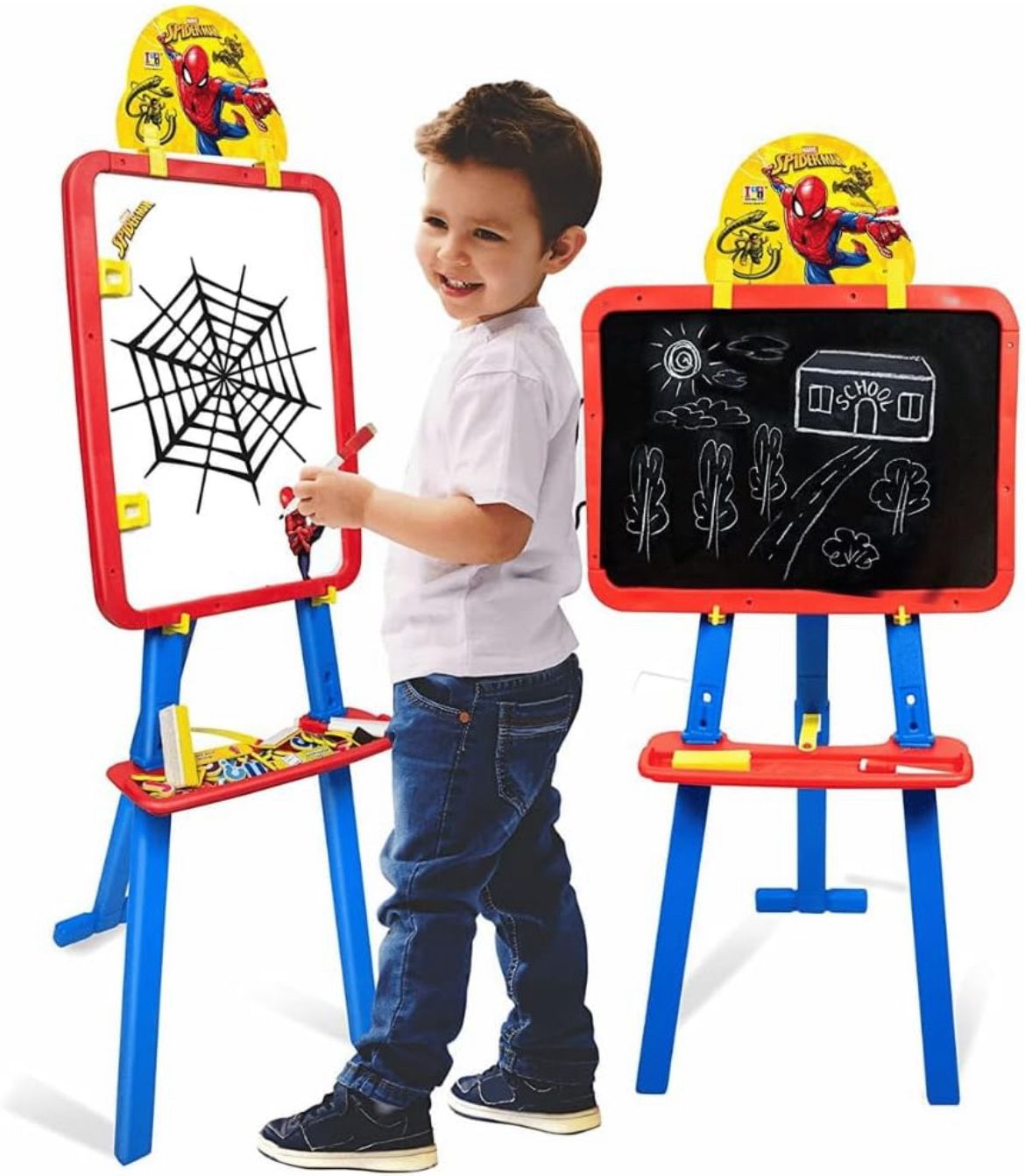jayaansh traders 5 in 1 Dual Side Writing Activity Board With Stand Black & White Board For Kids-picture-35